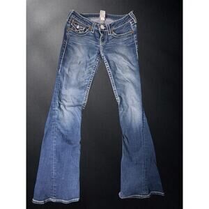 True Religion Joey Jeans Womens 29 Low Rise Flare Y2K Medium Wash Vintage